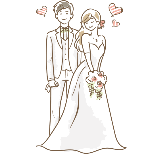 結婚する男女のイラスト